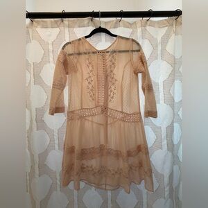 Topshop Beige Lace Dress